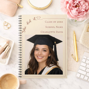 Caderno Espiral Livro de visitas foto Ela fez champanhe Graduação