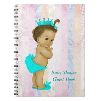 Caderno Espiral Livro de Visitas para Chá de Bebê com Arco-íris Pa