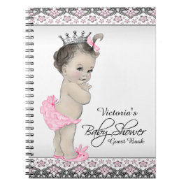 Caderno Espiral Livro de visitas para chá de bebê da princesa