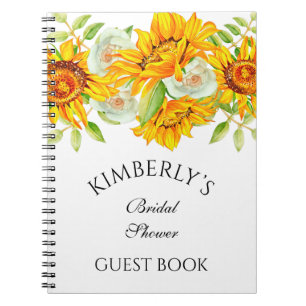 Caderno Espiral Livro de Visitas Personalizado Floral Aquarela Gir