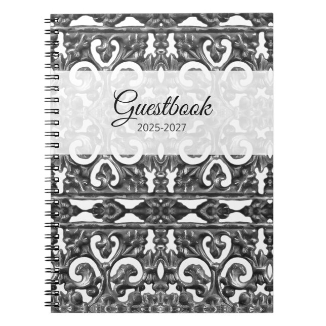 Caderno Espiral Livro de Visitas Prata (Frente)