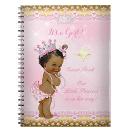 Caderno Espiral Livro de Visitas Princesa Baby Shower Rosa Menina 