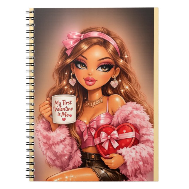 Caderno Espiral livro do dia dos namorados sobre amor próprio (Frente)