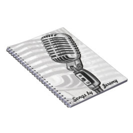 Caderno Espiral Livro lírico personalizado microfone