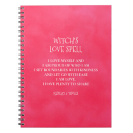 Caderno Espiral Livro Ortográfico da Bruxa Vermelha Rosa