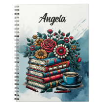 Livros Antigos Personalizados, Café e Flores