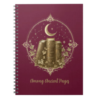 Caderno Espiral Livros da Dark Academia Vitoriana e Diário da Lua