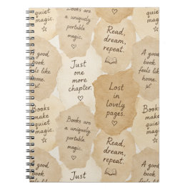 Caderno Espiral Livros de Creme Inspiradores Magia