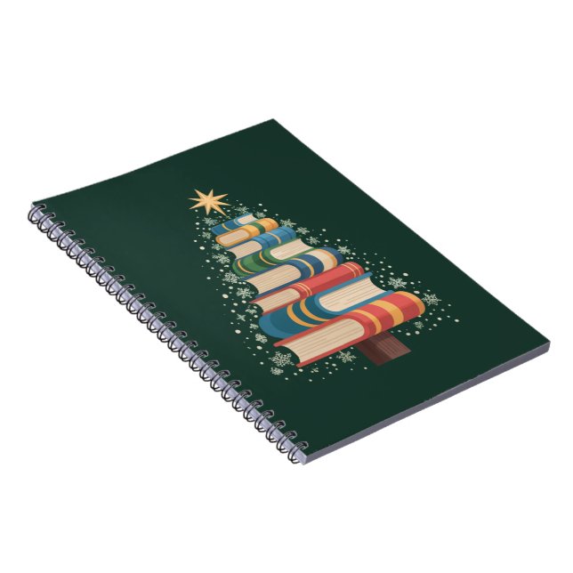 Caderno Espiral Livros de Natal para Professores Árvore Leituras d (Lado Direito)