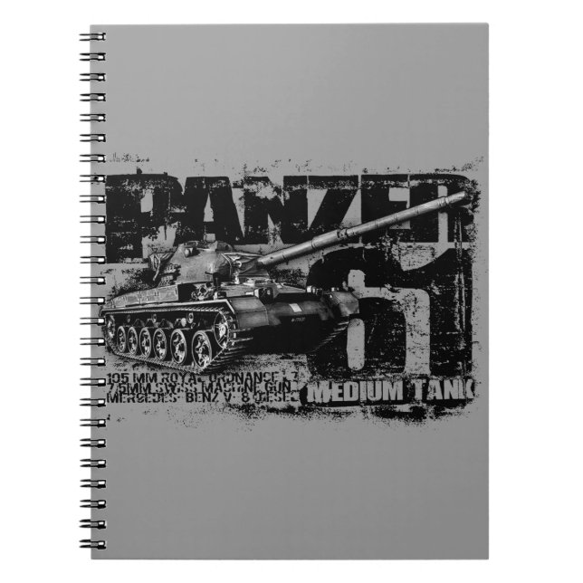 Caderno Espiral Livros de Notas do Panzer 61 (Frente)