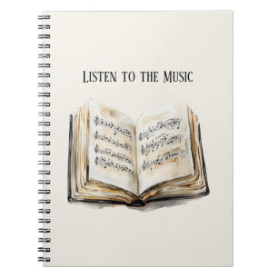 Caderno Espiral Livros Negros de Partituras Musicais