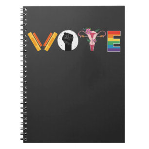 Caderno Espiral Livros VOTE Útero Suporte LGBT