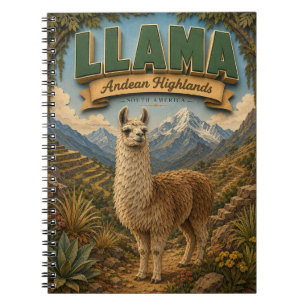 Caderno Espiral Llama Alpaca Andean Highlands POPCUT