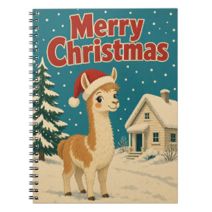 Caderno Espiral Llama Cottage Neve Animal Natal