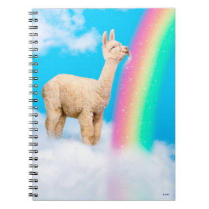 Caderno Espiral Llama Licitando o Arco-Íris