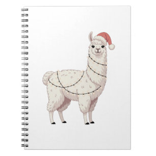 Caderno Espiral Llama Luzes de Natal Robusta Amante de Animais Alp