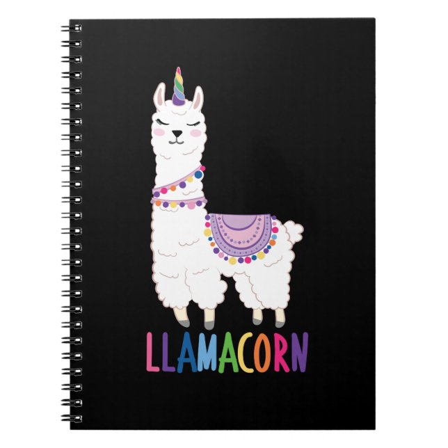 Caderno Espiral Llamacorn - Funny Unicorn Llama (Frente)