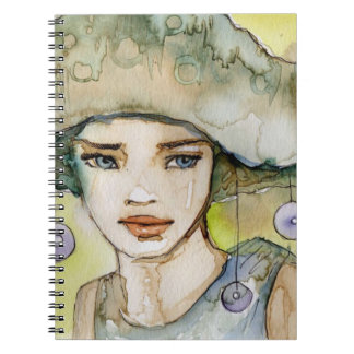 Caderno Espiral llustration de uma menina bonita, delicada