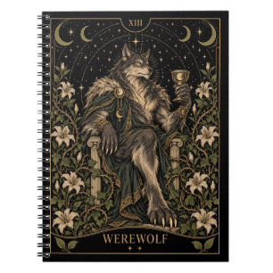 Caderno Espiral Lobisomem, Arte do Tarot Starlit