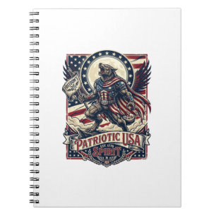 Caderno Espiral Lobisomem Patriota Horror Patriótico Monstro Patri