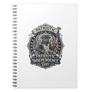 Caderno Espiral Lobisomem Patriota Patriótico Horror Monstro Patri
