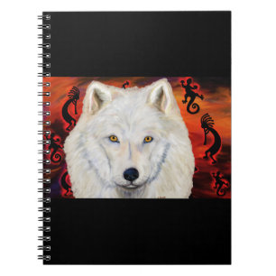 Caderno Espiral Lobo Branco Kokopelli