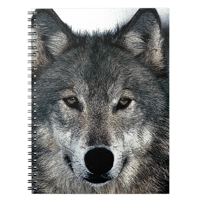 Caderno Espiral Lobo Cinzento (Frente)
