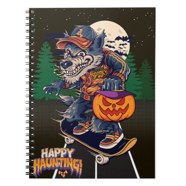 CADERNO ESPIRAL LOBO EN HALLOWEEN (Frente)
