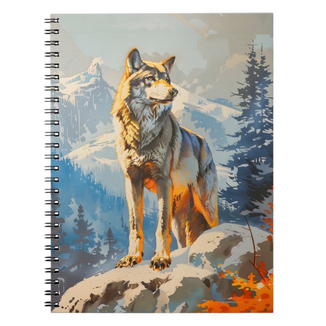 Caderno Espiral Lobo majestoso (Frente)