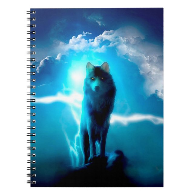 Caderno Espiral Lobo na tempestade (Frente)