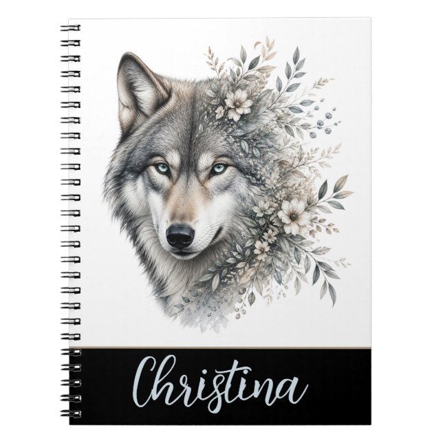 Caderno Espiral Lobo Personalizado  (Frente)