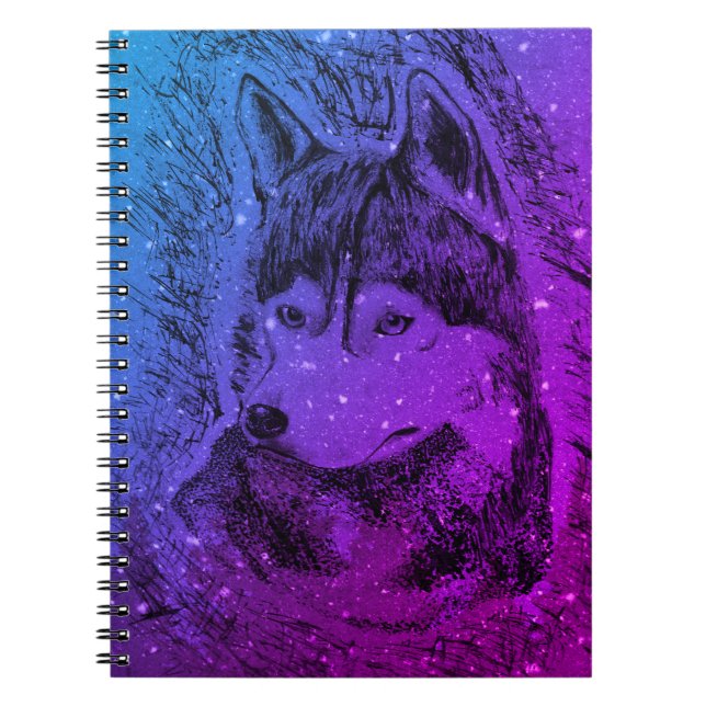 Caderno Espiral Lobo Roxo (Frente)