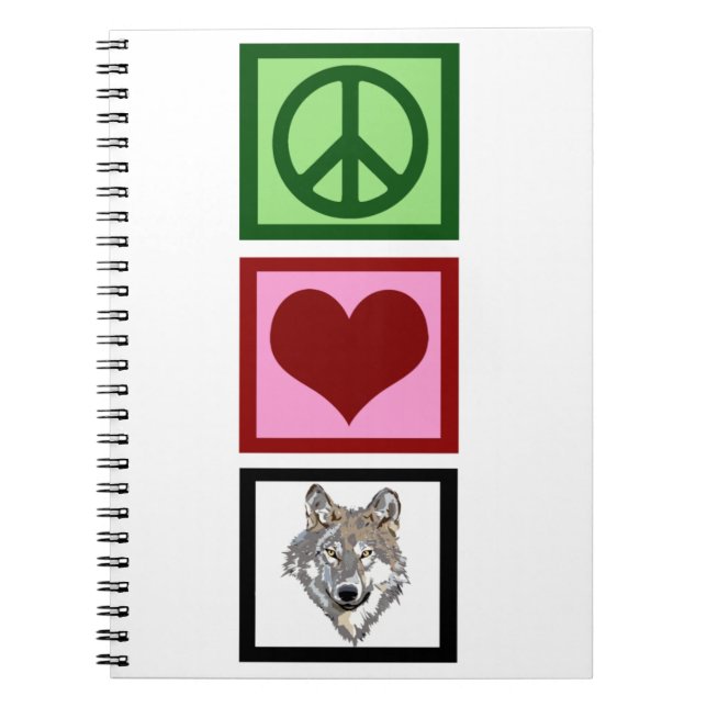Caderno Espiral Lobos do Amor pela Paz (Frente)