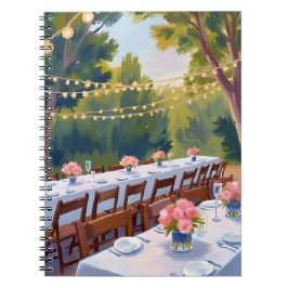 Caderno Espiral Local de Casamento Pintura Aquarela Floral Botânic
