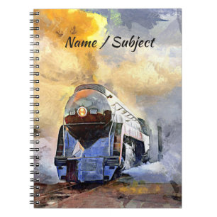 Caderno Espiral Locomotiva N&W 611 do Motor do Comboio a Vapor a v