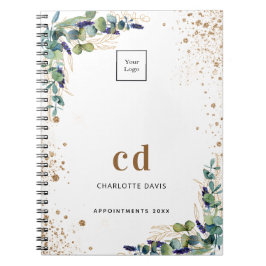 Caderno Espiral Logotipo comercial branco de eucalipto