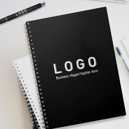 Caderno Espiral Logotipo comercial preto