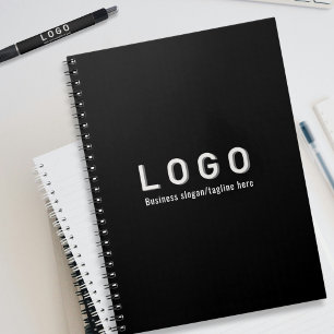 Caderno Espiral Logotipo comercial preto