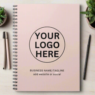 Caderno Espiral Logotipo comercial profissional e texto Limpar cor