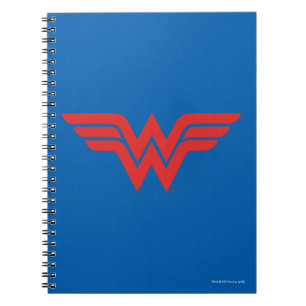 Caderno Espiral Logotipo da Mulher Maravilha Vermelha