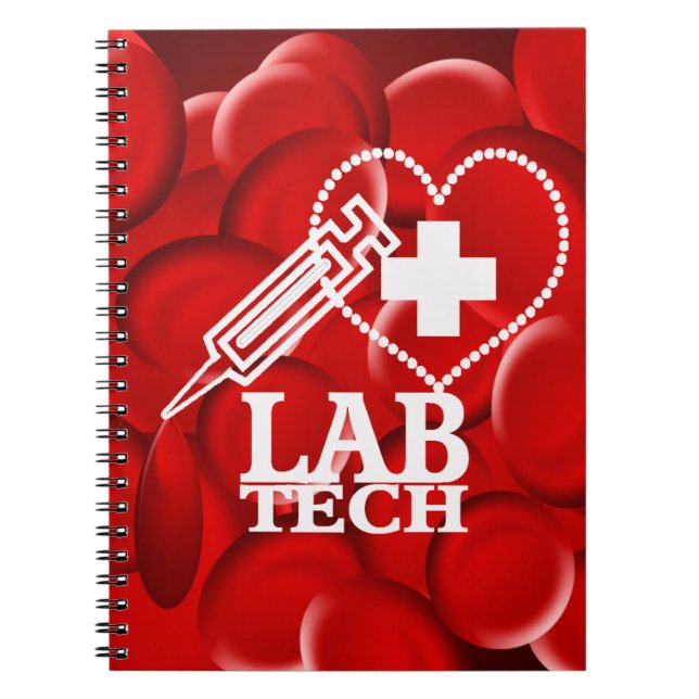 CADERNO ESPIRAL LOGOTIPO DA SERINGA CARDÍACA LAB TECH (Frente)