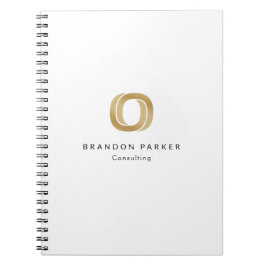 Caderno Espiral Logotipo de Empreendedor Profissional Simples em O
