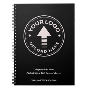 Caderno Espiral Logotipo de empresa personalizado mínimo preto