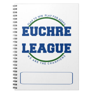 CADERNO ESPIRAL LOGOTIPO DE LIGA EUCHRE COM ESPAÇO PARA NOME PERSO