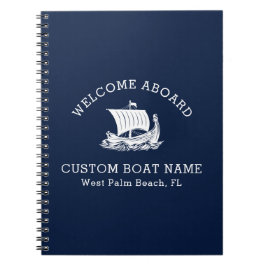 Caderno Espiral Logotipo de navio náutico de barco capitão persona