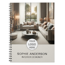 Caderno Espiral Logotipo de Negócios de Designer de Interiores Fot