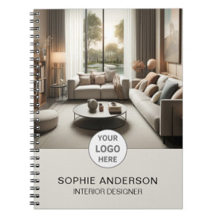 Caderno Espiral Logotipo de Negócios de Designer de Interiores Fot