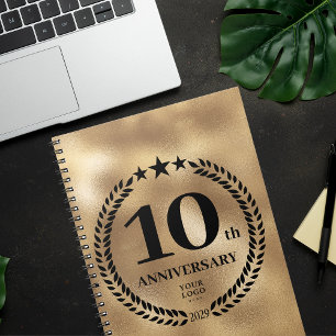 Caderno Espiral Logotipo de negócios personalizado do 10º aniversá