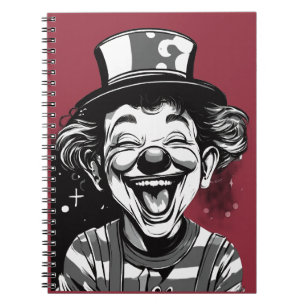 Caderno Espiral Logotipo de Palhaço Risonho Fofo para Crianças