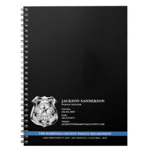 Caderno Espiral Logotipo de Polícia do Departamento de Polícia